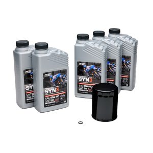 5 Qt. SYN3 Full Synthetic Motorcycle Lubricant Oil Change Kit – Black Filter
